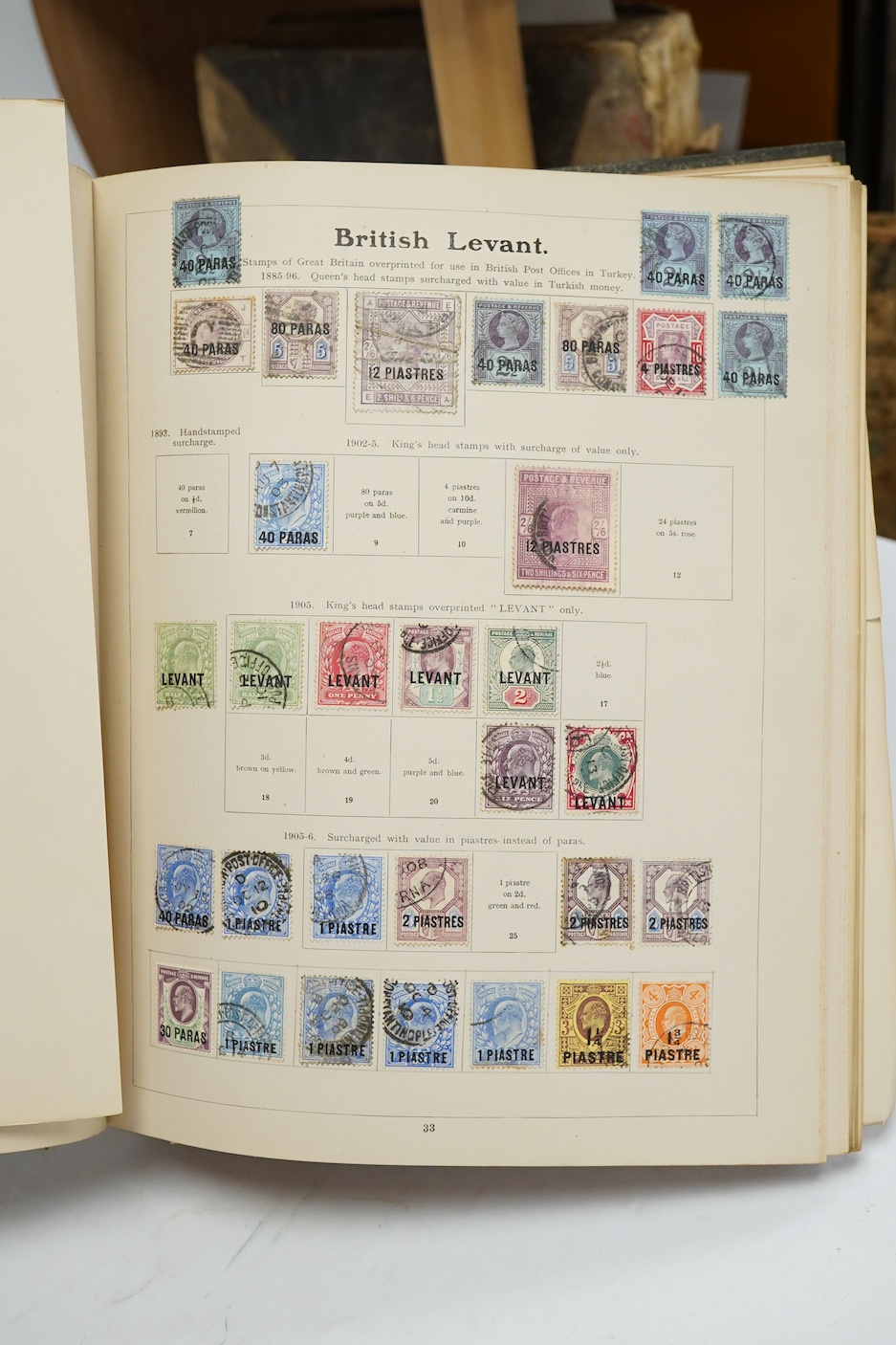 Three Edwardian and later stamp albums, The Grafton Stamp Album, containing a good selection of British stamps from 1841 to 1978, including Two Pence blue, 1840s/50s Penny Reds, Victoria Army Official, a substantial run